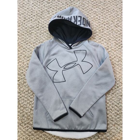 Under Armour Storm Grey Hooded Sweatshirt Youth Medium - Picture 1 of 5